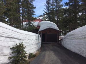 Driveway buried in snow at Kirkwood Resort